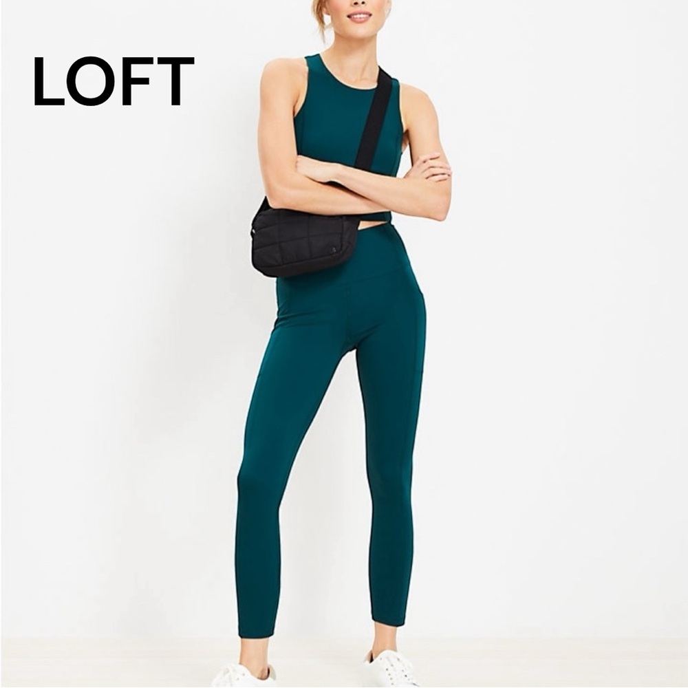 LOFT Teal  High-Waisted Leggings Size L